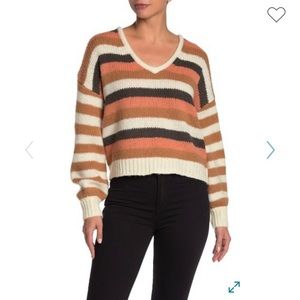Madewell stripe balloon sleeve knit sweater